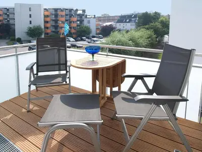 Ein Balkon oder eine Terrasse in der Unterkunft Strandglück Haus B Strandglück Appartement 15B