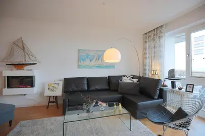 Ein Sitzbereich in der Unterkunft Residenz am Hang Residenz am Hang Meertraum Appartement 109