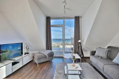 Ein Sitzbereich in der Unterkunft Haus Meeresrauschen Haus Meeresrauschen Appartement 1 6