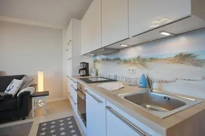 Küche/Küchenzeile in der Unterkunft Haus Hansastrasse 13 Haus Hansastrasse Appartement HanSa Bay