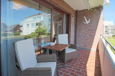 Ein Balkon oder eine Terrasse in der Unterkunft Haus Hansastrasse 13 Haus Hansastrasse Appartement HanSa Bay