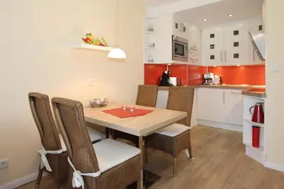 Küche/Küchenzeile in der Unterkunft Haus Nautica Nautica Appartement 9