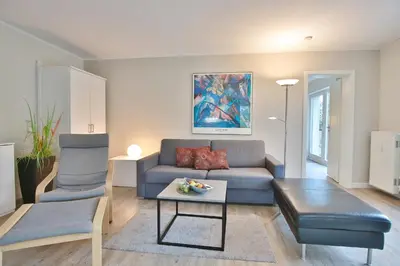 Ein Sitzbereich in der Unterkunft Feriendomizil Strandblick Feriendomizil Strandblick Appartement 2 MeerSonne