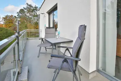 Ein Balkon oder eine Terrasse in der Unterkunft Feriendomizil Strandblick Feriendomizil Strandblick Appartement 2 MeerSonne