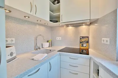Küche/Küchenzeile in der Unterkunft Gorch Fock Ring Strand und Meer Appartement 1