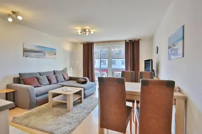 Ein Sitzbereich in der Unterkunft Seebrücke Seebrücke Appartement 7
