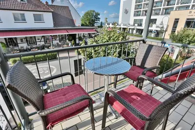 Ein Balkon oder eine Terrasse in der Unterkunft Seebrücke Seebrücke Appartement 7