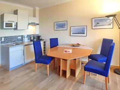 Küche/Küchenzeile in der Unterkunft Haus an der Strandallee 126 Appartement Seeblick