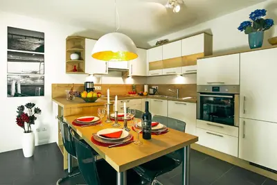 Küche/Küchenzeile in der Unterkunft Kurparkresidenz Kurparkresidenz Appartement 5