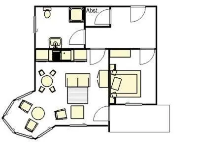 Grundriss der Unterkunft Haus Parkblick Parkblick Appartement 2