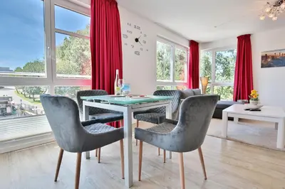 Ein Sitzbereich in der Unterkunft Strandglück Haus A Strandglück Appartement 5A