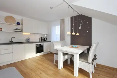 Küche/Küchenzeile in der Unterkunft Domizil am Möwenberg Domizil am Möwenberg Appartement 9