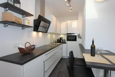 Küche/Küchenzeile in der Unterkunft Haus am Hörn LOUISE Appartement 8