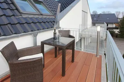 Ein Balkon oder eine Terrasse in der Unterkunft Haus am Hörn LOUISE Appartement 8