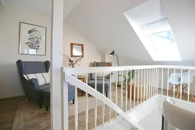Ein Sitzbereich in der Unterkunft Haus Sonnenschein Haus Sonnenschein Appartement 7 Strandnest