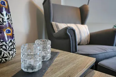 Ein Sitzbereich in der Unterkunft Haus Sonnenschein Haus Sonnenschein Appartement 7 Strandnest