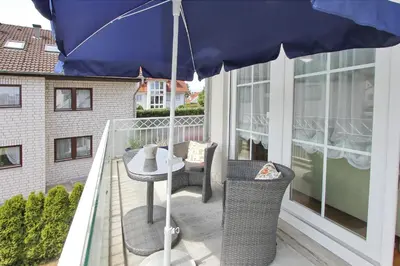 Ein Balkon oder eine Terrasse in der Unterkunft Residenz am Kurpark Residenz am Kurpark Appartement 6