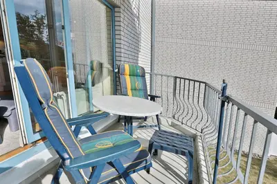 Ein Balkon oder eine Terrasse in der Unterkunft Strandschlößchen Strandschlösschen Appartement 24