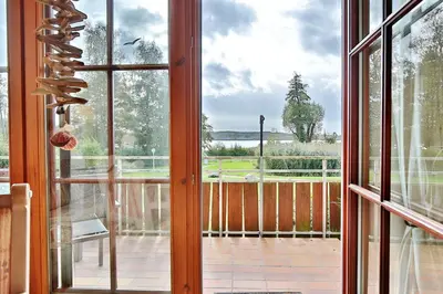 Ein Balkon oder eine Terrasse in der Unterkunft Landhaus Pönitz am See Landhaus am See Appartement 8