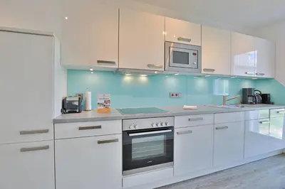 Küche/Küchenzeile in der Unterkunft Haus Meeresbrise Haus Meeresbrise Appartement 16
