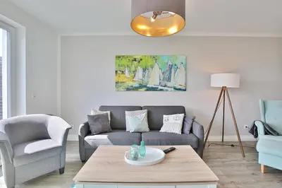 Ein Sitzbereich in der Unterkunft Haus Meeresbrise Haus Meeresbrise Appartement 16