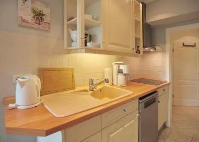 Küche/Küchenzeile in der Unterkunft Haus Holm Haus Holm Appartement 2