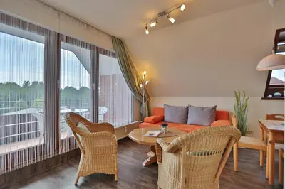 Ein Sitzbereich in der Unterkunft Seeburg Seeburg Appartement 27