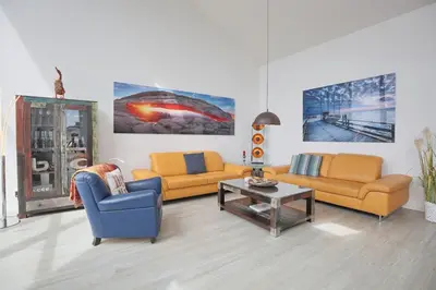Ein Sitzbereich in der Unterkunft Logenplatz am Kammerweg Logenplatz am Kammerweg Appartement 12