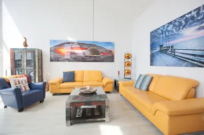 Ein Sitzbereich in der Unterkunft Logenplatz am Kammerweg Logenplatz am Kammerweg Appartement 12