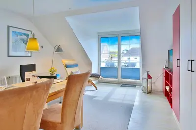 Ein Sitzbereich in der Unterkunft Haus am Falkenweg Haus am Falkenweg Appartement 4 Aalto 2