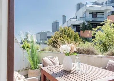 Ein Balkon oder eine Terrasse in der Unterkunft Ferienwohnung Sommersitz - Scharbeutz