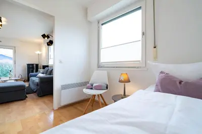 Ein Bett oder Betten in einem Zimmer der Unterkunft Cottage am Meer