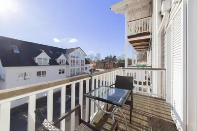Ein Balkon oder eine Terrasse in der Unterkunft Komfortable Ferienwohnung Brise 17 in idealer Lage in Haffkrug