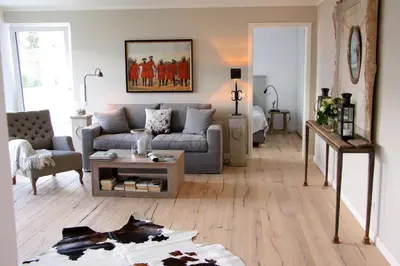 Ein Sitzbereich in der Unterkunft Fine Home