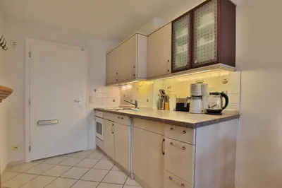 Küche/Küchenzeile in der Unterkunft Haus Miramar TREF Appartement 12