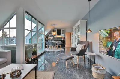 Ein Sitzbereich in der Unterkunft Maison Baltique Niendorf Ferienwohnung 