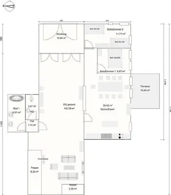 Grundriss der Unterkunft Landhaus pur