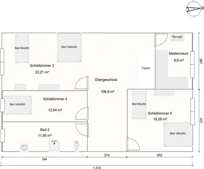 Grundriss der Unterkunft Landhaus pur