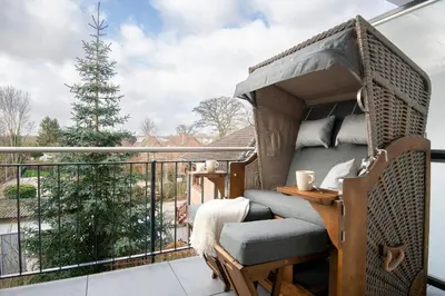Ein Balkon oder eine Terrasse in der Unterkunft Pier 67 Kleine Perle Neustadt