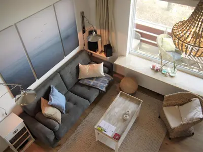 Ein Sitzbereich in der Unterkunft Sea View Lodge