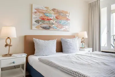 Ein Bett oder Betten in einem Zimmer der Unterkunft Haus Meeresstrand App 405 in Scharbeutz