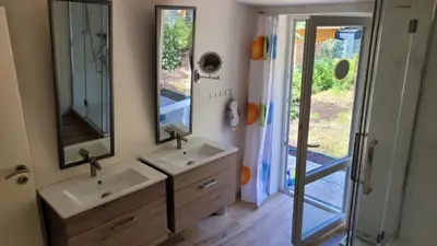 Ein Badezimmer in der Unterkunft Bungalow Küstenherz-Timmendorf
