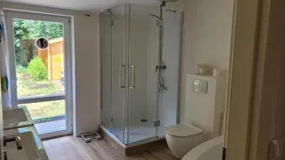 Ein Badezimmer in der Unterkunft Bungalow Küstenherz-Timmendorf