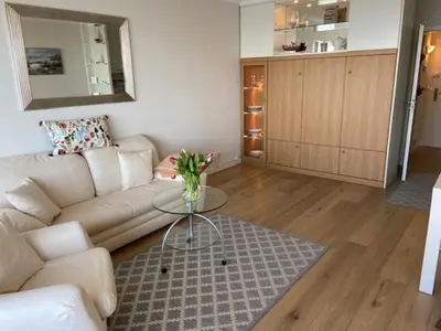 Ein Sitzbereich in der Unterkunft Top - Seaside Appartement mit Meerblick