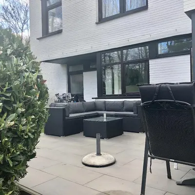 Ein Sitzbereich in der Unterkunft Ferienwohnung Ostsee Timmendorferstrand