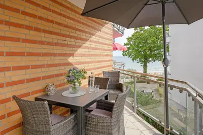 Ein Balkon oder eine Terrasse in der Unterkunft Montemare Ankerplatz