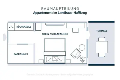 Grundriss der Unterkunft Moderne Ferienwohnung mit Sonnenterrasse & Gartenblick - Strandnah und Parkplatz in ruhiger Lage - hoher Schlafkomfort