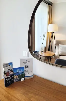 Ein Bett oder Betten in einem Zimmer der Unterkunft Moderne Ferienwohnung mit Sonnenterrasse & Gartenblick - Strandnah und hohem Schlafkomfort