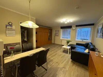 Ein Sitzbereich in der Unterkunft G&G Ferienwohnung Scharbeutz