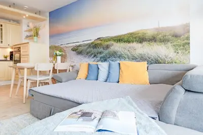 Ein Sitzbereich in der Unterkunft Haus Meeresstrand Wohnung 106